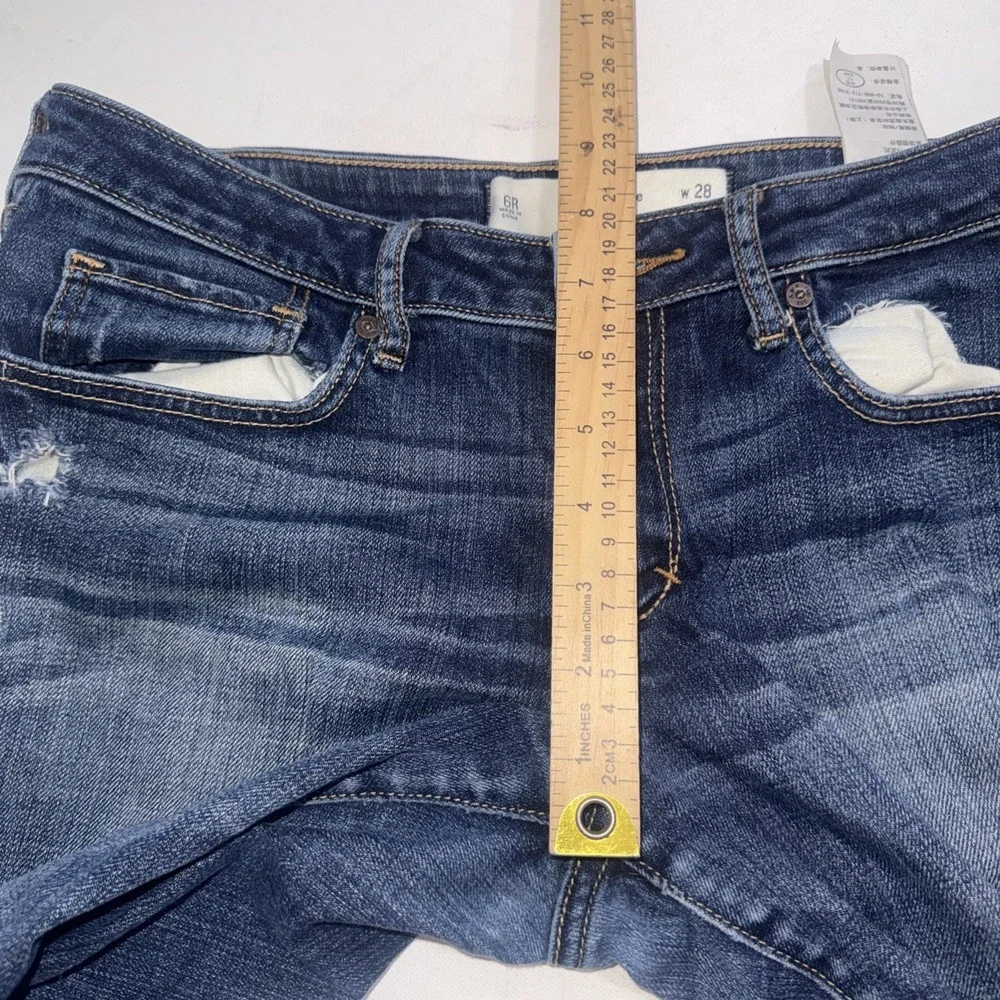 Abercrombie Distressed Y2K Preppy Blue The A & F Skinny Jeans Women Size 28 | 6R